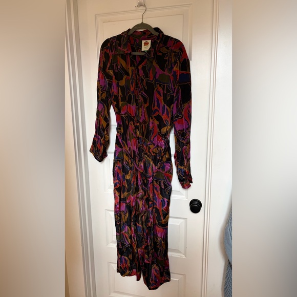 Farm Rio Wild Horses lightweight satin Jumpsuit - Multicolor - Picture 2 of 8